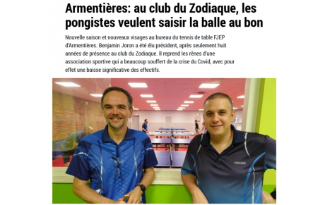 La FJEP dans la Voix du Nord 